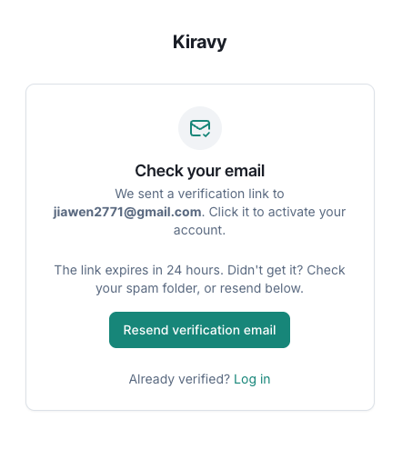 Check your email page
